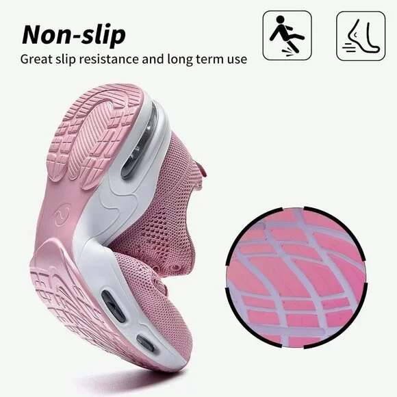 🆕Women's Pink Running Shoes Tennis Athletic Gym Walking Fashion Sneakers - Picture 4 of 7